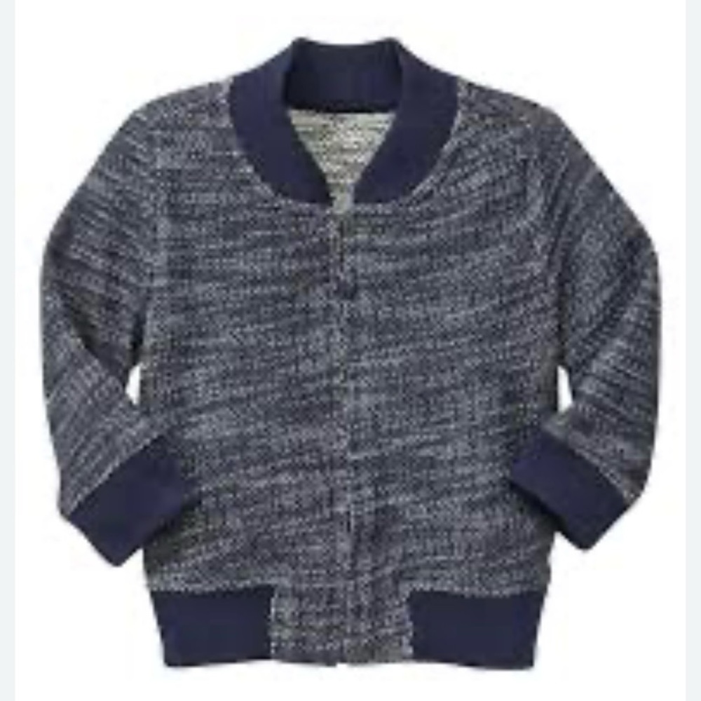 🆕Gap Boucle Bomber Jacket Dark Night Size 12-18mos